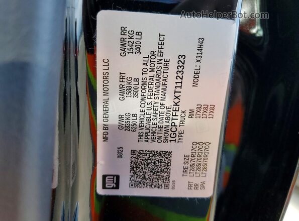 1GCPTFEKXT1123323 2026 CHEVROLET COLORADO Black Vista del compartimento del motor