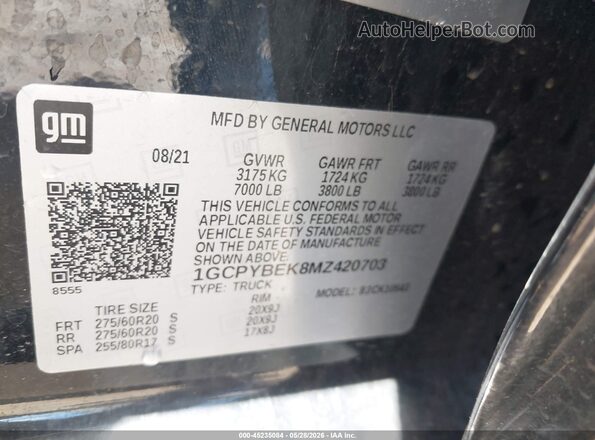 1GCPYBEK8MZ420703 2021 CHEVROLET SILVERADO Black Engine compartment view