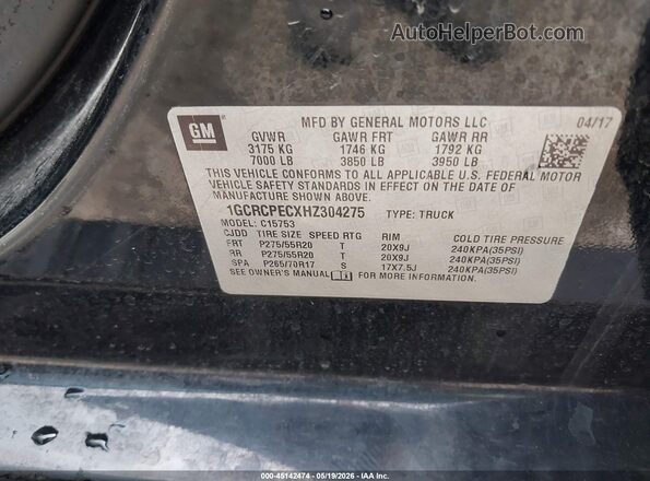 1GCRCPECXHZ304275 2017 CHEVROLET SILVERADO Black Engine compartment view
