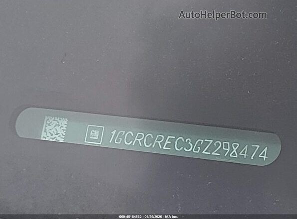 1GCRCREC3GZ298474 2016 CHEVROLET SILVERADO White ძრავის განყოფილების ხედი