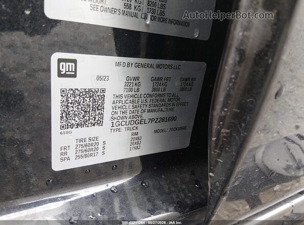 1GCUDGEL7PZ281690 2023 CHEVROLET SILVERADO Синий 