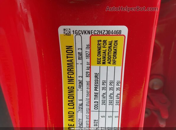 1GCVKNEC2HZ304468 2017 CHEVROLET SILVERADO Red 