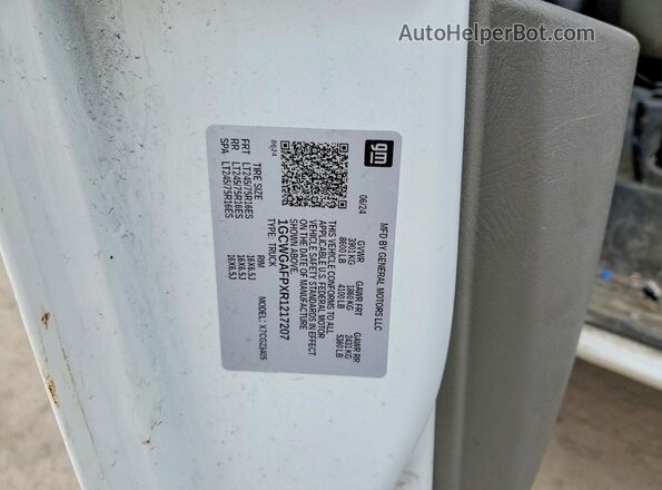 1GCWGAFPXR1217207 2024 CHEVROLET EXPRESS White Widok naklejki z numerem VIN