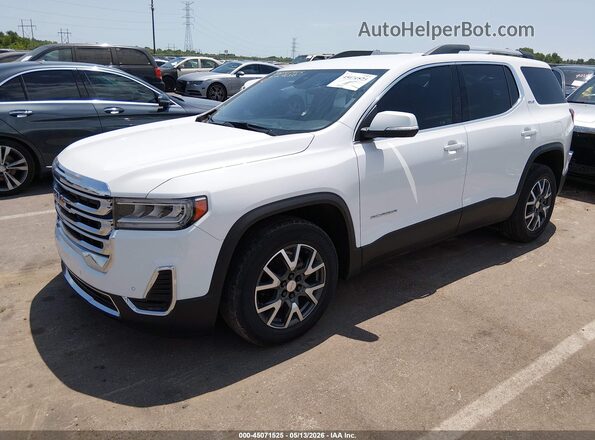 1GKKNKL44PZ184373 2023 GMC ACADIA White წინა მარცხენა ხედი სამი მეოთხედიდან
