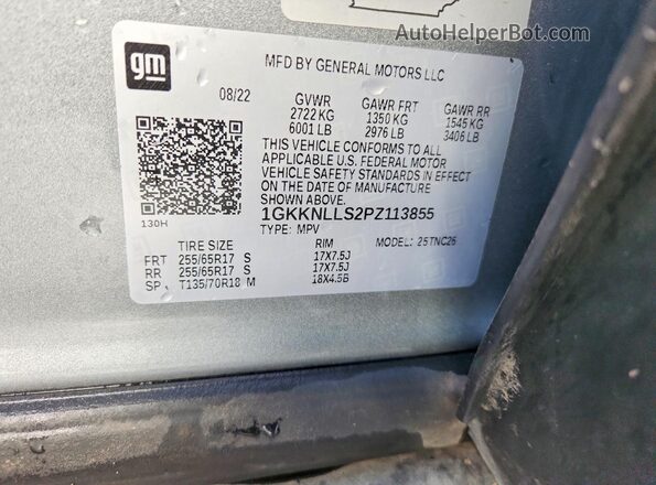 1GKKNLLS2PZ113855 2023 GMC ACADIA Gray 