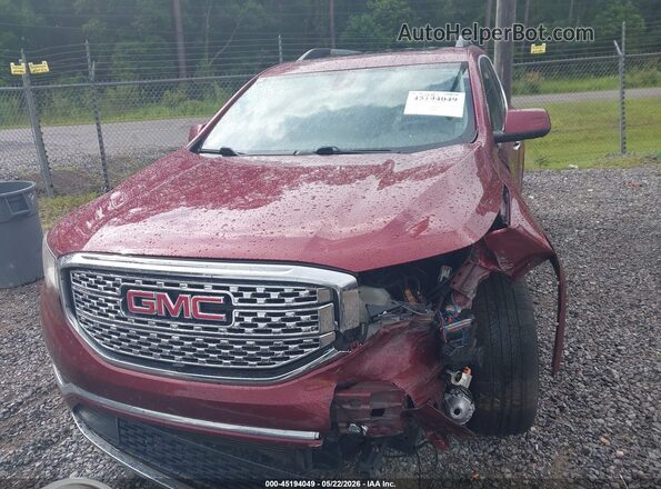 1GKKNPLS8HZ219980 2017 GMC ACADIA Maroon ხელსაწყოთა პანელის ხედი