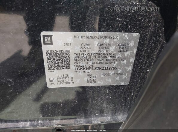 1GKKNRLS2KZ112765 2019 GMC ACADIA Black Engine compartment view