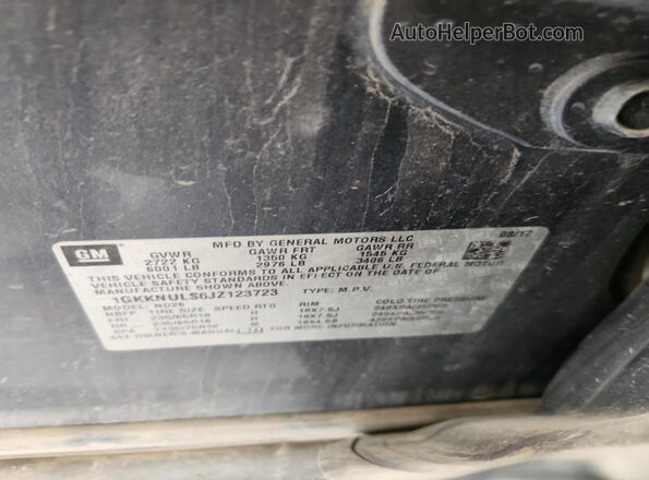 1GKKNULS6JZ123723 2018 GMC ACADIA Синий Вид наклейки с VIN-кодом