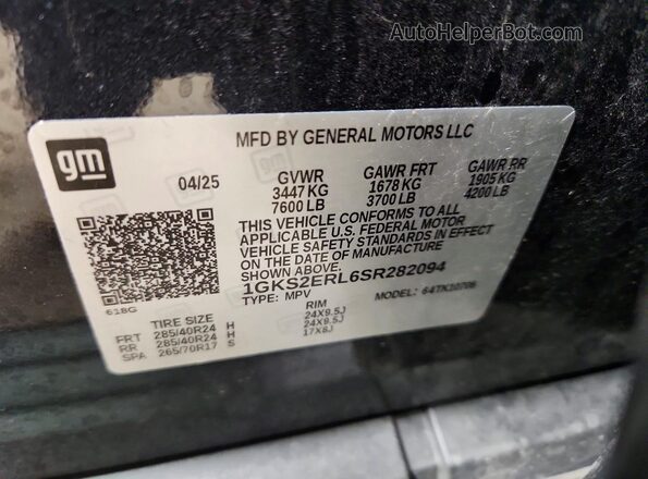 1GKS2ERL6SR282094 2025 GMC YUKON Black 