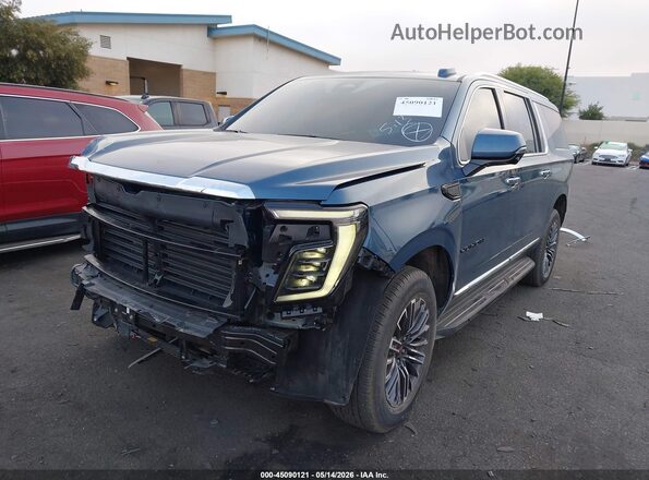 1GKS2GRDXSR317577 2025 GMC YUKON Blue Առջևի ձախ երեք քառորդ տեսարան