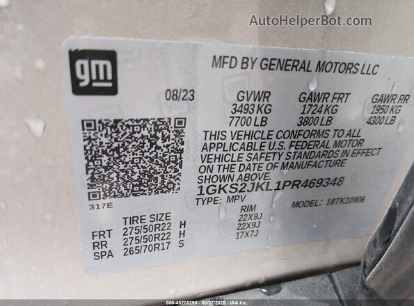 1GKS2JKL1PR469348 2023 GMC YUKON Beige 