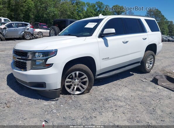 1GNSCBKC4KR408560 2019 CHEVROLET TAHOE White Առջևի ձախ երեք քառորդ տեսարան
