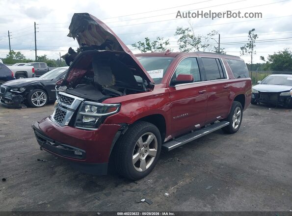 1GNSCHKCXGR380614 2016 CHEVROLET SUBURBAN Burgundy Առջևի ձախ երեք քառորդ տեսարան