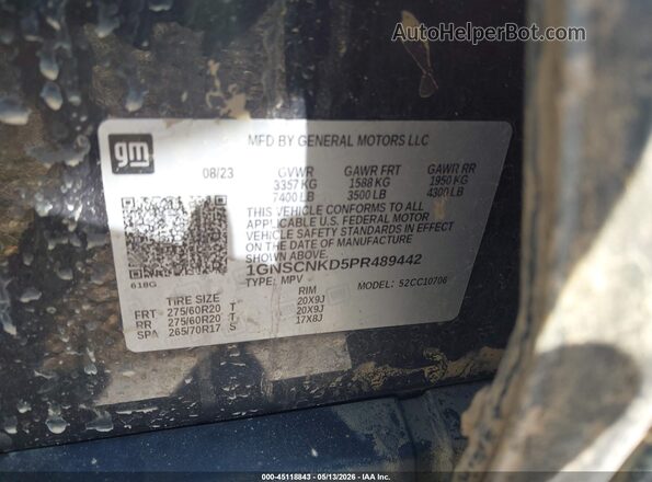 1GNSCNKD5PR489442 2023 CHEVROLET TAHOE Black Widok komory silnika