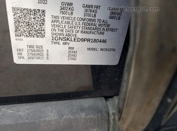 1GNSKLED9PR180446 2023 CHEVROLET TAHOE Black 
