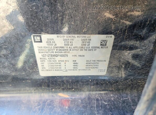 1GT12TE86GF160079 2016 GMC SIERRA Black 