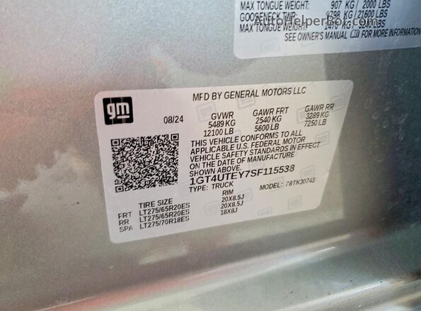1GT4UTEY7SF115538 2025 GMC SIERRA Silver 