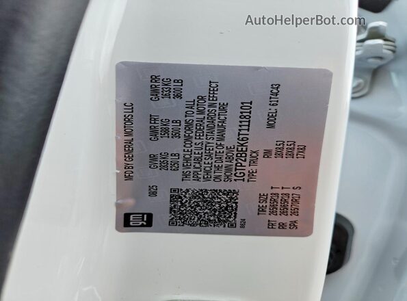 1GTP2BEK6T1118101 2026 GMC CANYON White 