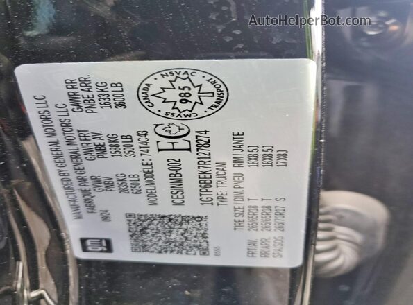 1GTP6BEK7R1278274 2024 GMC CANYON Black VIN sticker view