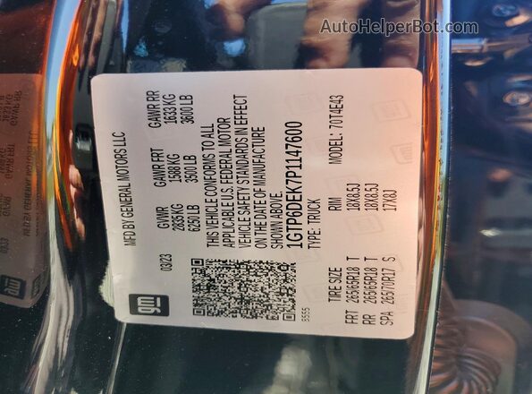 1GTP6DEK7P1147600 2023 GMC CANYON Black Շարժիչի բաժամունքի տեսք