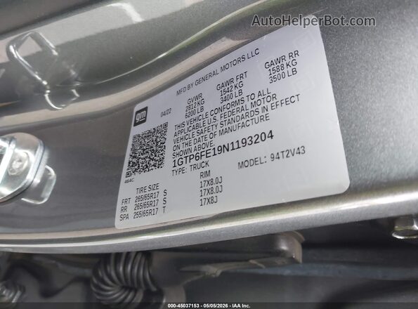 1GTP6FE19N1193204 2022 GMC CANYON Gray Vista del compartimento del motor