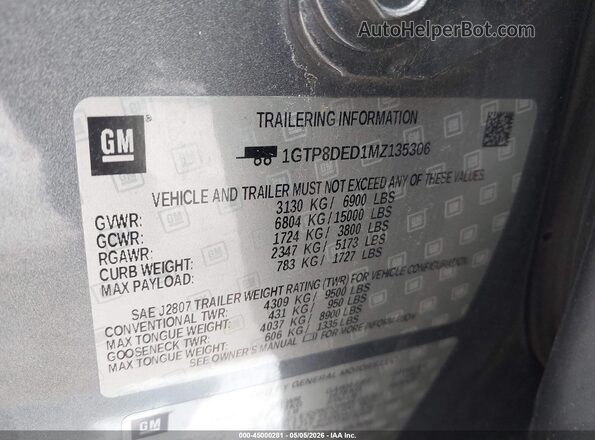 1GTP8DED1MZ135306 2021 GMC SIERRA Gray 