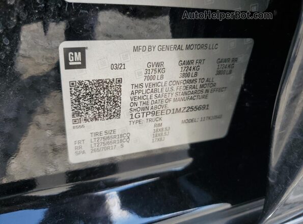 1GTP9EED1MZ255691 2021 GMC SIERRA Черный 