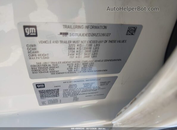 1GTUUDED2RZ326027 2024 GMC SIERRA White 