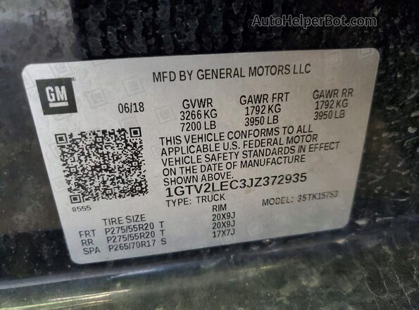 1GTV2LEC3JZ372935 2018 GMC SIERRA Black 