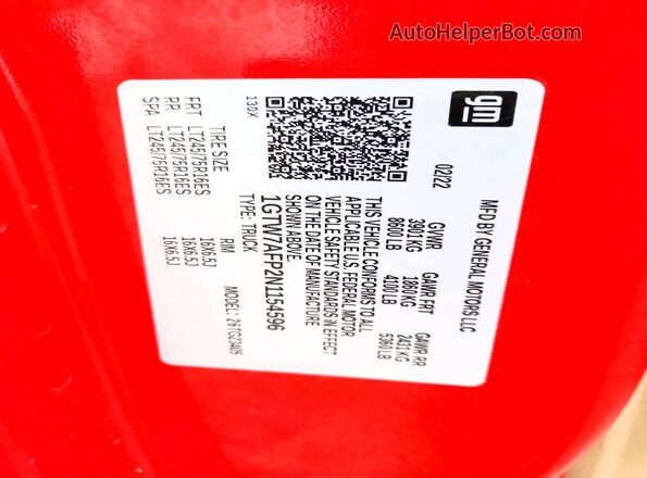 1GTW7AFP2N1154596 2022 GMC SAVANA Red 