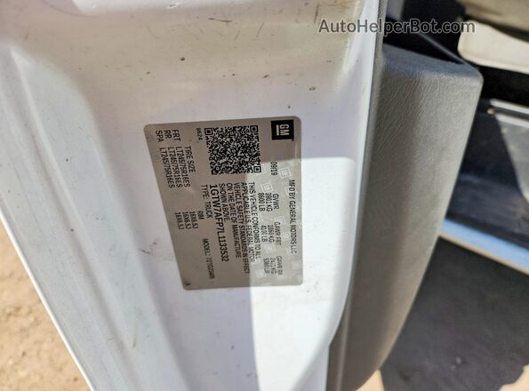 1GTW7AFP7L1133532 2020 GMC SAVANA White Вид наклейки з VIN-кодом
