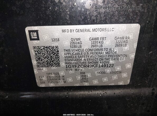 1GYFZCR49KF149122 2019 CADILLAC XT4 Black Vista del compartimento del motor