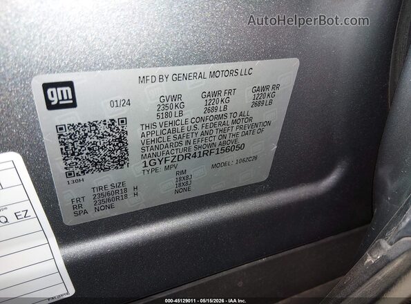 1GYFZDR41RF156050 2024 CADILLAC XT4 Silver Vista del compartimento del motor