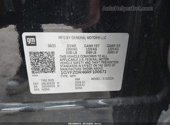 1GYFZDR46RF100671 2024 CADILLAC XT4 Black Вид підкапотного простору