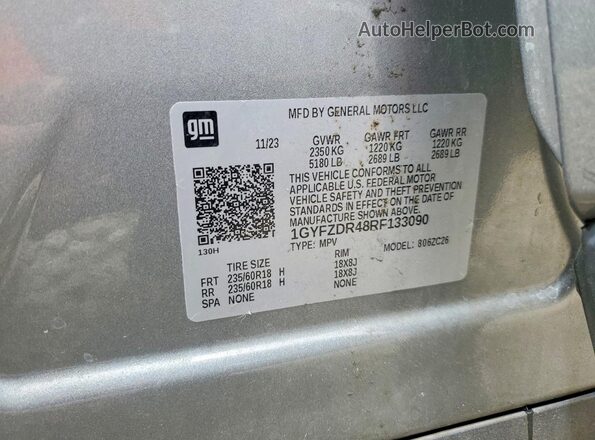 1GYFZDR48RF133090 2024 CADILLAC XT4 Silver Սալոնի 360 աստիճան տեսք