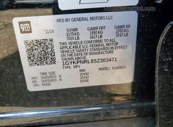 1GYKPNRL8SZ303471 2025 CADILLAC OTHER Черный 