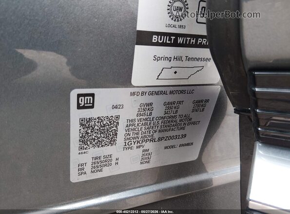 1GYKPPRL8PZ003139 2023 CADILLAC OTHER Gray Vista del compartimento del motor
