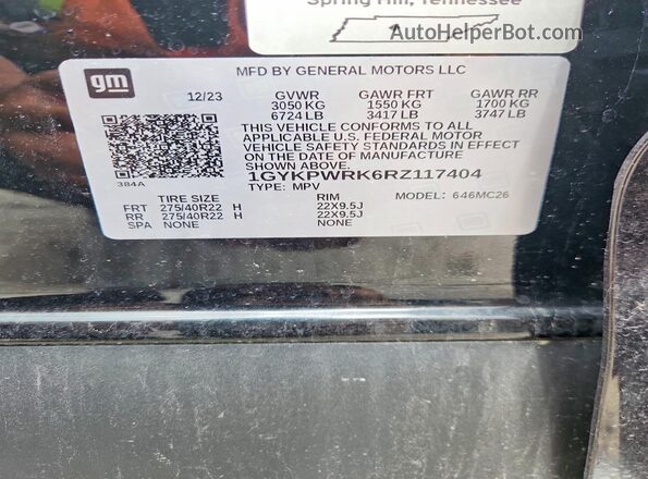 1GYKPWRK6RZ117404 2024 CADILLAC OTHER Черный 