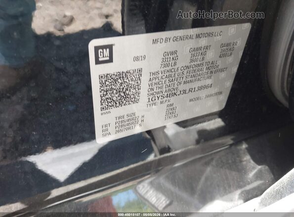1GYS4BKJ3LR138964 2020 CADILLAC ESCALADE Черный Вид подкапотного пространства