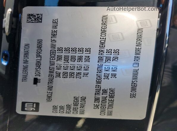 1GYS4BKL3PR346060 2023 CADILLAC ESCALADE Black Widok wnętrza 360 stopni
