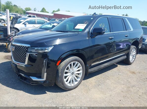 1GYS4JKL7PR162797 2023 CADILLAC ESCALADE Black წინა მარცხენა ხედი სამი მეოთხედიდან
