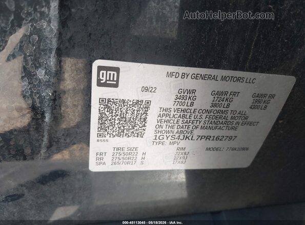 1GYS4JKL7PR162797 2023 CADILLAC ESCALADE Black ძრავის განყოფილების ხედი