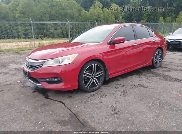 1HGCR2F16HA086078 2017 HONDA ACCORD Red Передня ліва чверть