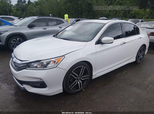 1HGCR2F52GA167080 2016 HONDA ACCORD White Առջևի ձախ երեք քառորդ տեսարան