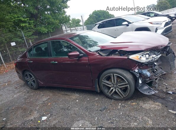 1HGCR2F52GA202829 2016 HONDA ACCORD Burgundy უკანა სალონის ხედი