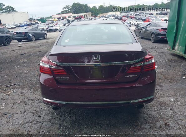 1HGCR2F52GA202829 2016 HONDA ACCORD Burgundy 