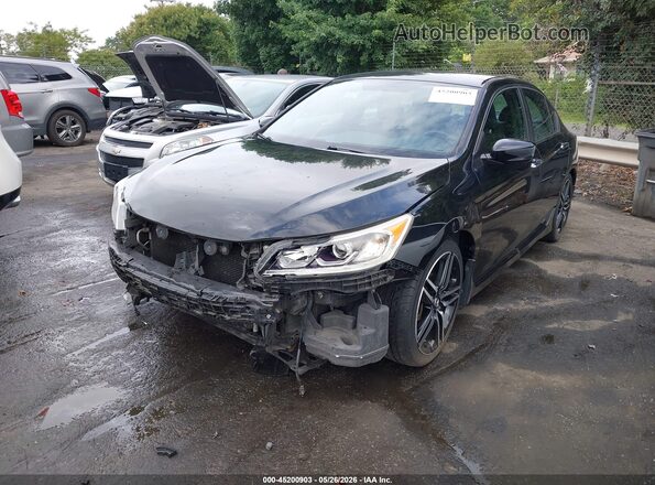 1HGCR2F53HA276505 2017 HONDA ACCORD Black წინა მარცხენა ხედი სამი მეოთხედიდან
