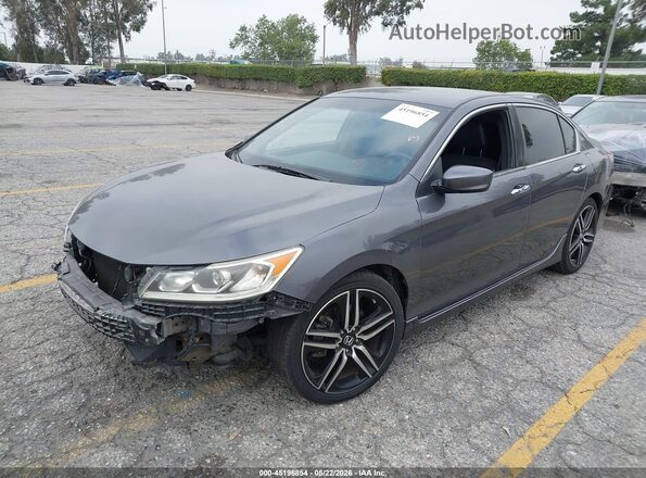 1HGCR2F54HA093680 2017 HONDA ACCORD Gray წინა მარცხენა ხედი სამი მეოთხედიდან