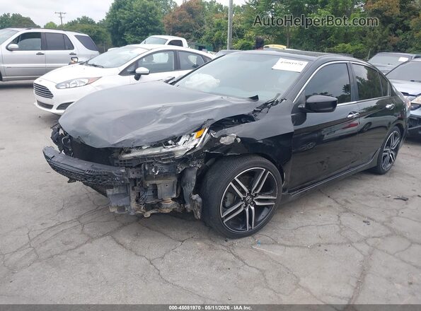 1HGCR2F56GA035083 2016 HONDA ACCORD Black Передня ліва чверть