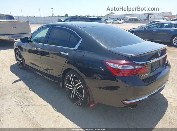1HGCR2F56GA137693 2016 HONDA ACCORD Black Trasero izquierdo